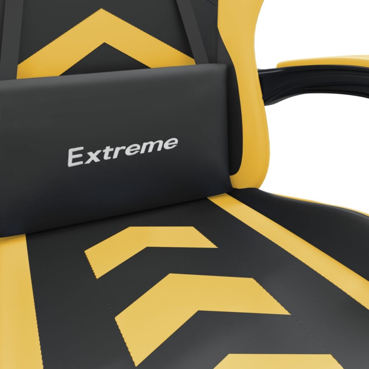 vidaXL Καρέκλα Gaming Περιστρ. Υποπόδιο Μαύρος χρυσός Συνθετικό Δέρμα