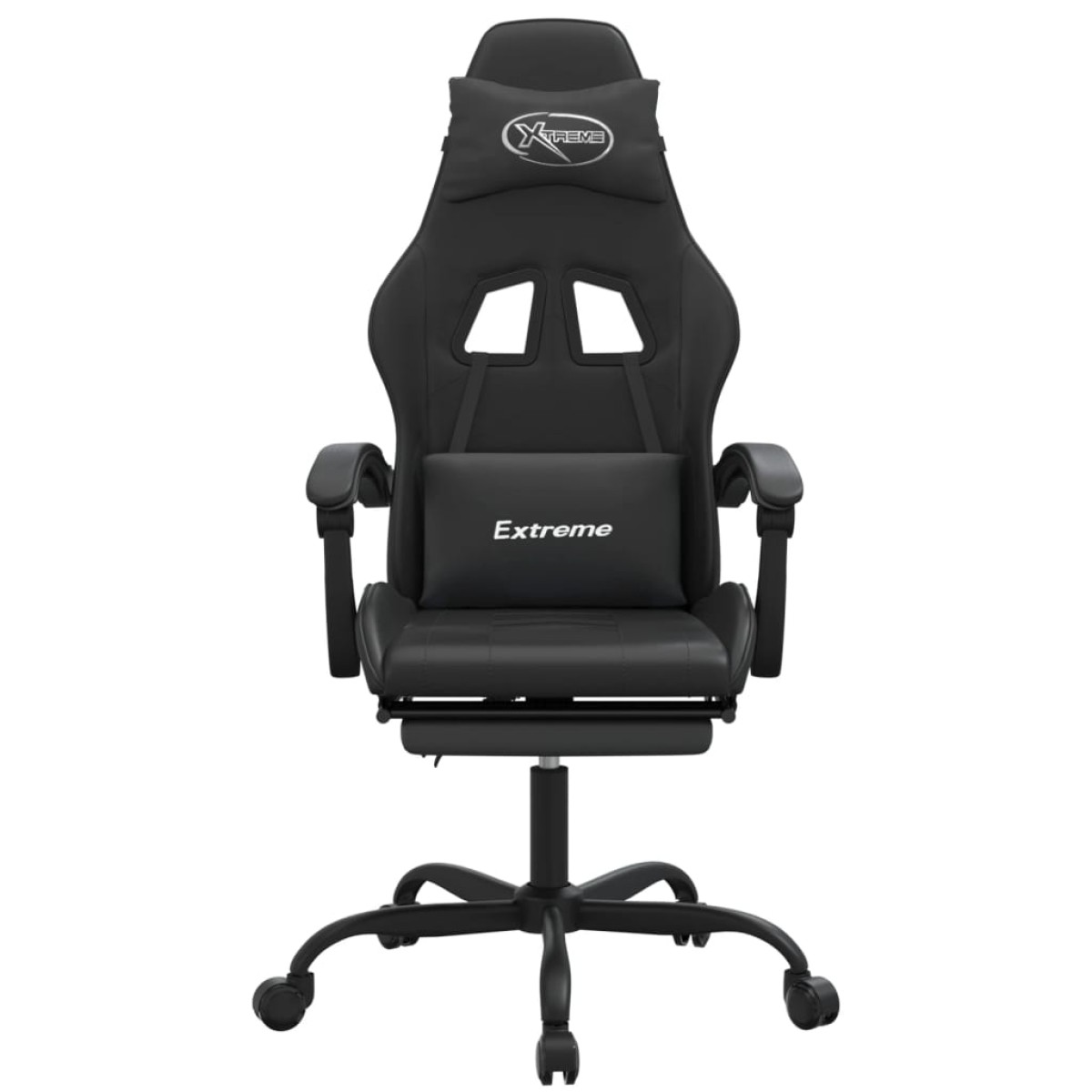 vidaXL Καρέκλα Gaming Περιστρ. Υποπόδιο Μαύρο Συνθετικό Δέρμα
