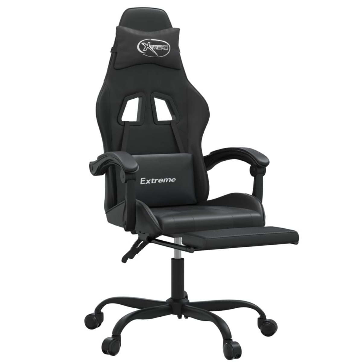 vidaXL Καρέκλα Gaming Περιστρ. Υποπόδιο Μαύρο Συνθετικό Δέρμα