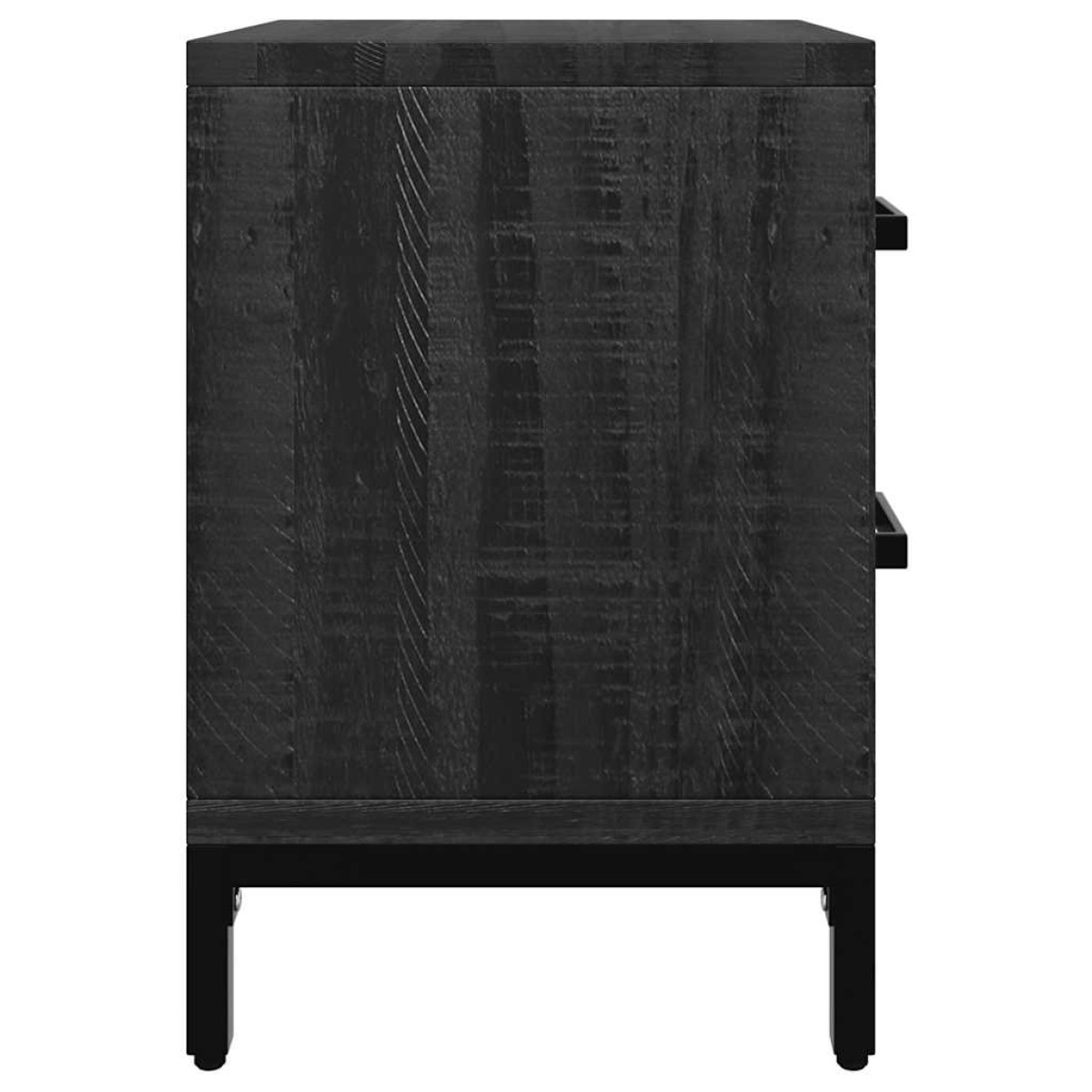 vidaXL Κομοδίνο Μαύρο 36 x 30 x 45 εκ. από Μασίφ Ξύλο Πεύκου