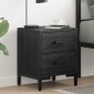 vidaXL Κομοδίνο Μαύρο 36 x 30 x 45 εκ. από Μασίφ Ξύλο Πεύκου