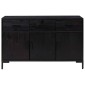 vidaXL Ντουλάπι Μαύρο 110 x 35 x 70 εκ. από Μασίφ Ξύλο Πεύκου
