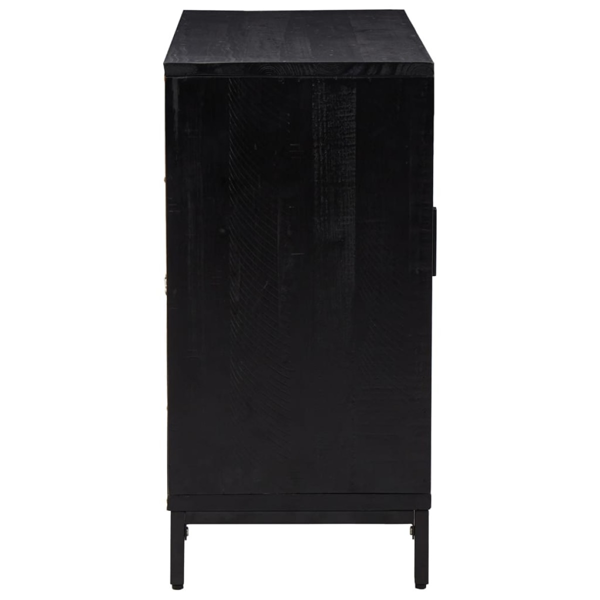 vidaXL Ντουλάπι Μαύρο 75 x 35 x 70 εκ. από Μασίφ Ξύλο Πεύκου