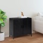 vidaXL Ντουλάπι Μαύρο 75 x 35 x 70 εκ. από Μασίφ Ξύλο Πεύκου