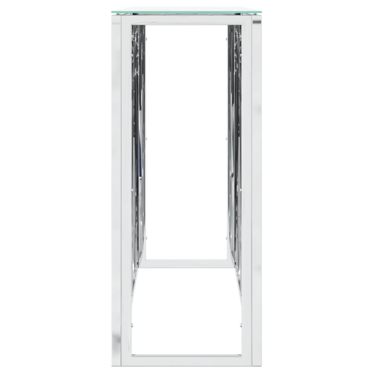 vidaXL Τραπέζι Κονσόλα Ασημί 110x30x70 εκ. Ανοξείδωτο Ατσάλι και Γυαλί