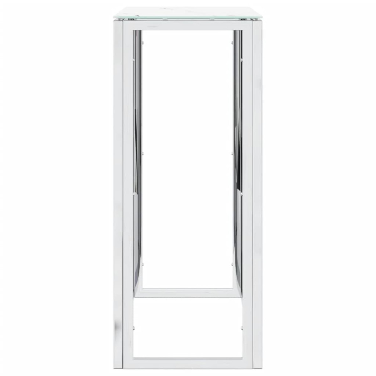 vidaXL Τραπέζι Κονσόλα Ασημί 70x30x70 εκ. Ανοξείδωτο Ατσάλι και Γυαλί