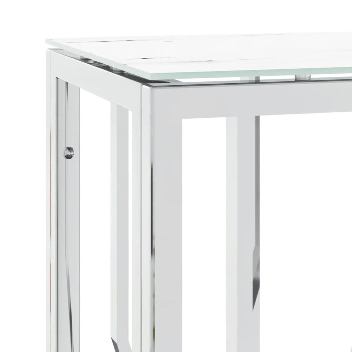 vidaXL Τραπέζι Κονσόλα Ασημί 70x30x70 εκ. Ανοξείδωτο Ατσάλι και Γυαλί