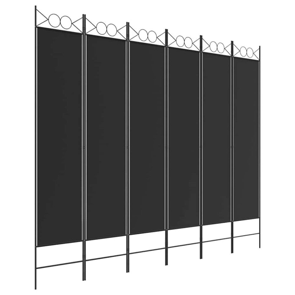 vidaXL Διαχωριστικό Δωματίου με 6 Πάνελ Μαύρο 240x200 εκ. από Ύφασμα