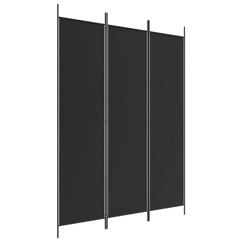 vidaXL Διαχωριστικό Δωματίου με 3 Πάνελ Μαύρο 150x200 εκ. από Ύφασμα