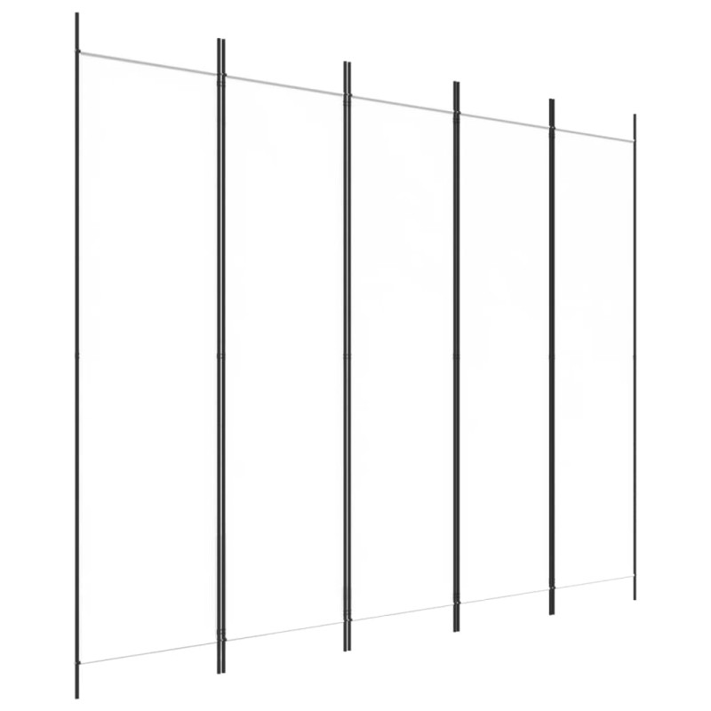 vidaXL Διαχωριστικό Δωματίου με 5 Πάνελ Λευκό 250x200 εκ. από Ύφασμα
