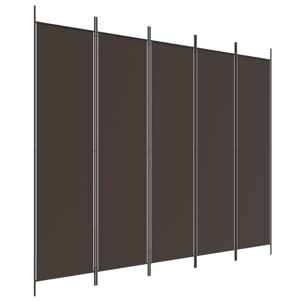 vidaXL Διαχωριστικό Δωματίου με 5 Πάνελ Καφέ 250x200 εκ. από Ύφασμα