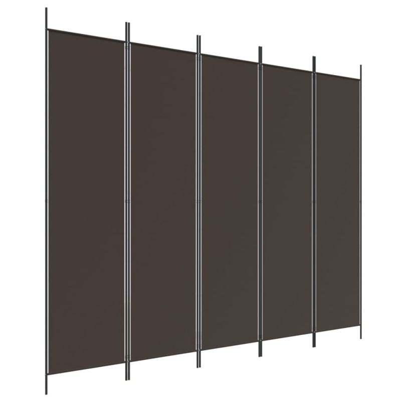 vidaXL Διαχωριστικό Δωματίου με 5 Πάνελ Καφέ 250x200 εκ. από Ύφασμα