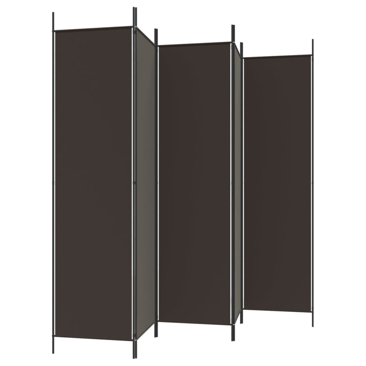 vidaXL Διαχωριστικό Δωματίου με 5 Πάνελ Καφέ 250x200 εκ. από Ύφασμα