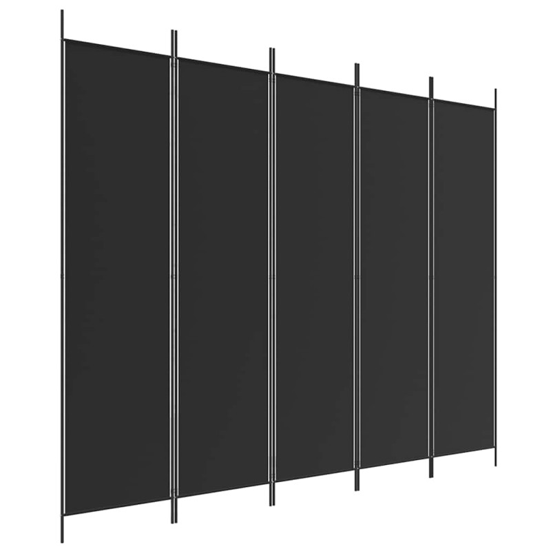 vidaXL Διαχωριστικό Δωματίου με 5 Πάνελ Μαύρο 250x200 εκ. από Ύφασμα
