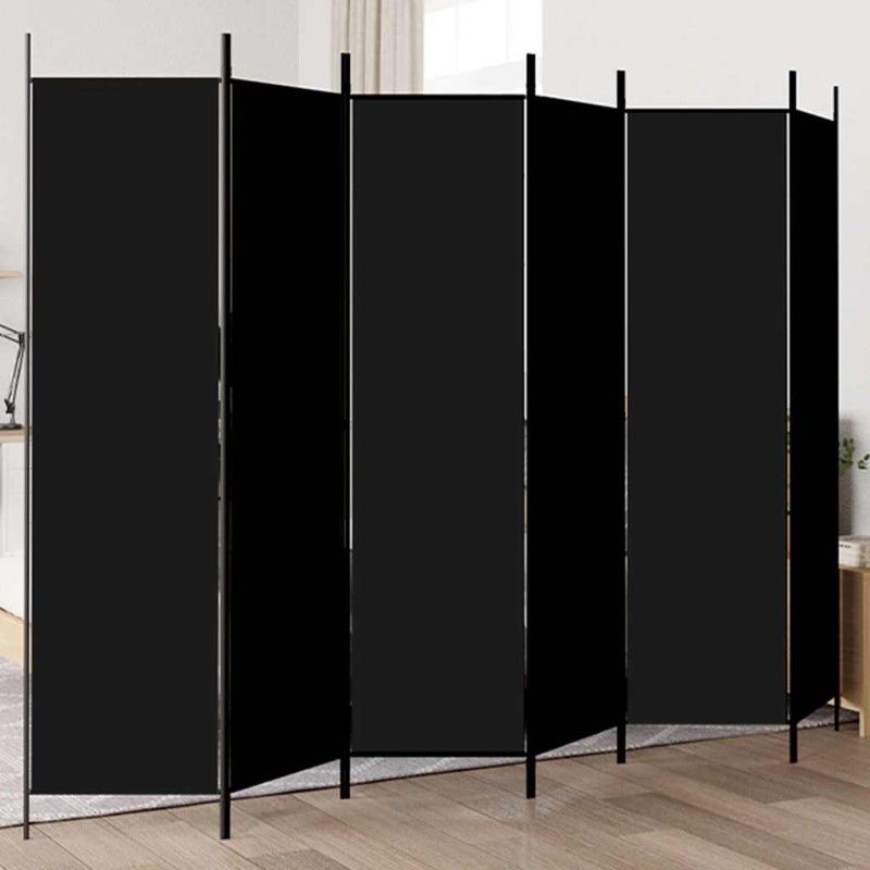 vidaXL Διαχωριστικό Δωματίου με 6 Πάνελ Μαύρο 300x200 εκ. από Ύφασμα