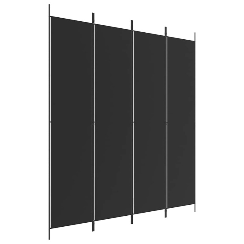 vidaXL Διαχωριστικό Δωματίου με 4 Πάνελ Μαύρο 200 x 220 εκ. Υφασμάτινο