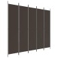 vidaXL Διαχωριστικό Δωματίου με 5 Πάνελ Καφέ 250x220 εκ. από Ύφασμα