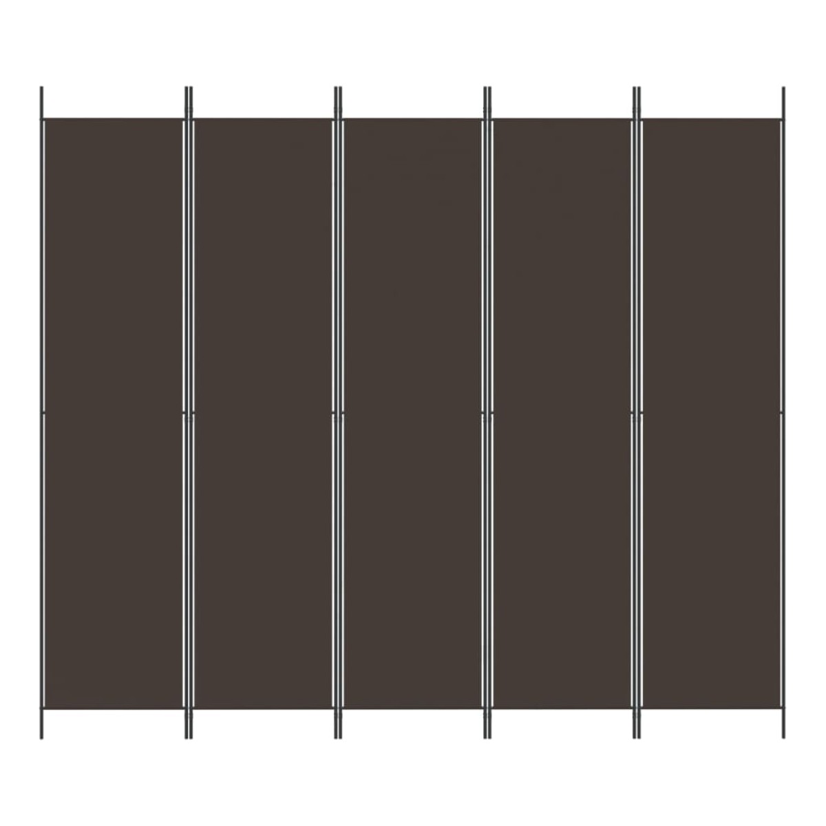 vidaXL Διαχωριστικό Δωματίου με 5 Πάνελ Καφέ 250x220 εκ. από Ύφασμα