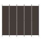 vidaXL Διαχωριστικό Δωματίου με 5 Πάνελ Καφέ 250x220 εκ. από Ύφασμα