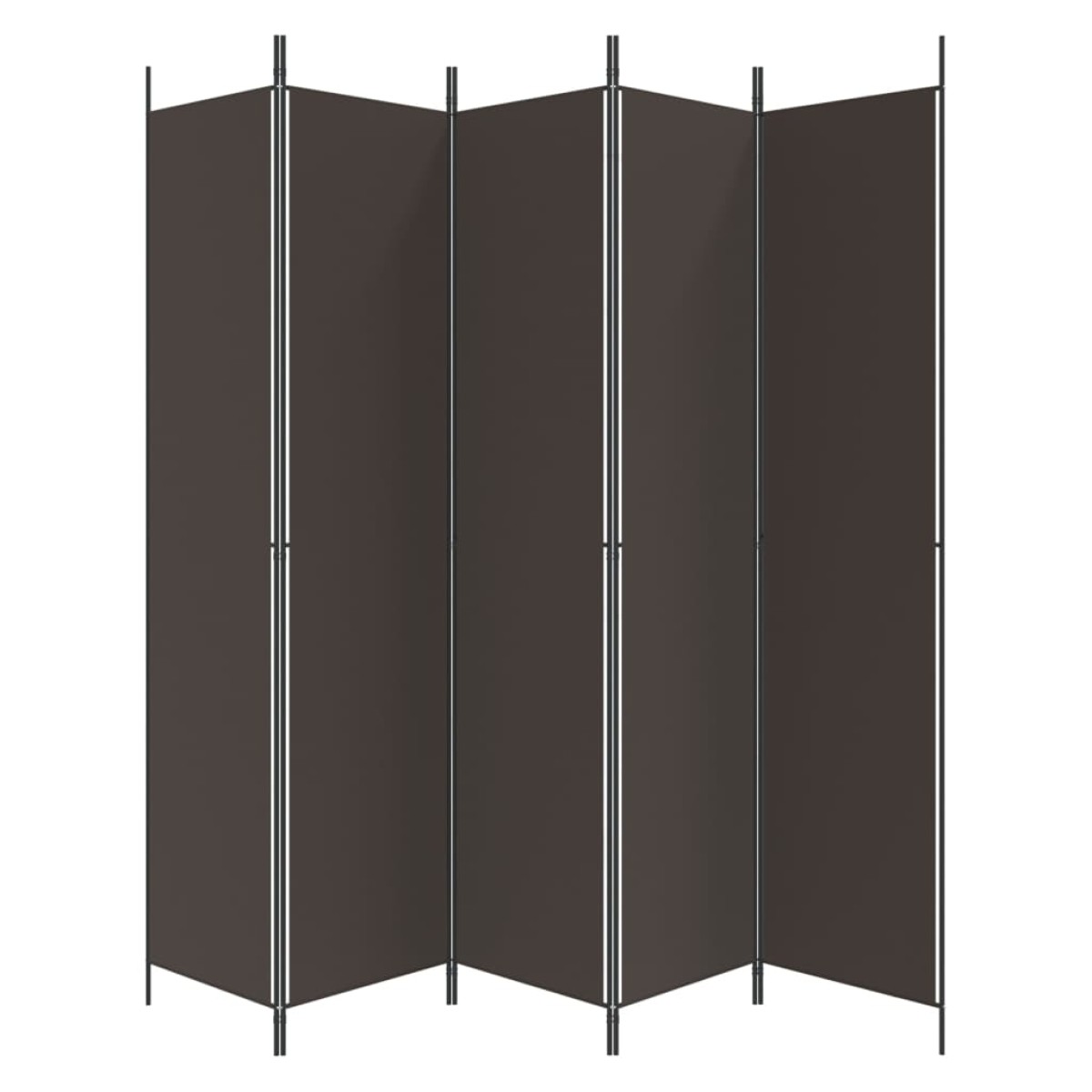 vidaXL Διαχωριστικό Δωματίου με 5 Πάνελ Καφέ 250x220 εκ. από Ύφασμα
