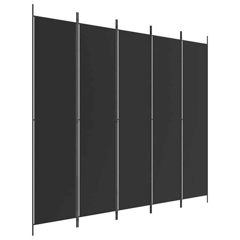 vidaXL Διαχωριστικό Δωματίου με 5 Πάνελ Μαύρο 250x220 εκ. από Ύφασμα