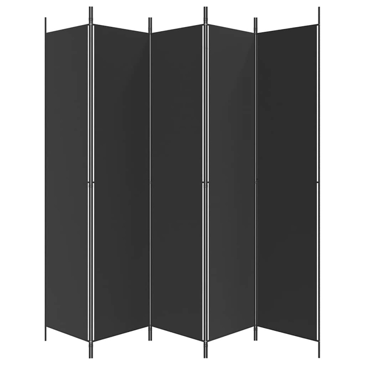 vidaXL Διαχωριστικό Δωματίου με 5 Πάνελ Μαύρο 250x220 εκ. από Ύφασμα