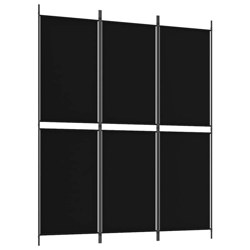 vidaXL Διαχωριστικό Δωματίου με 3 Πάνελ Μαύρο 150 x 180 εκ. Υφασμάτινο