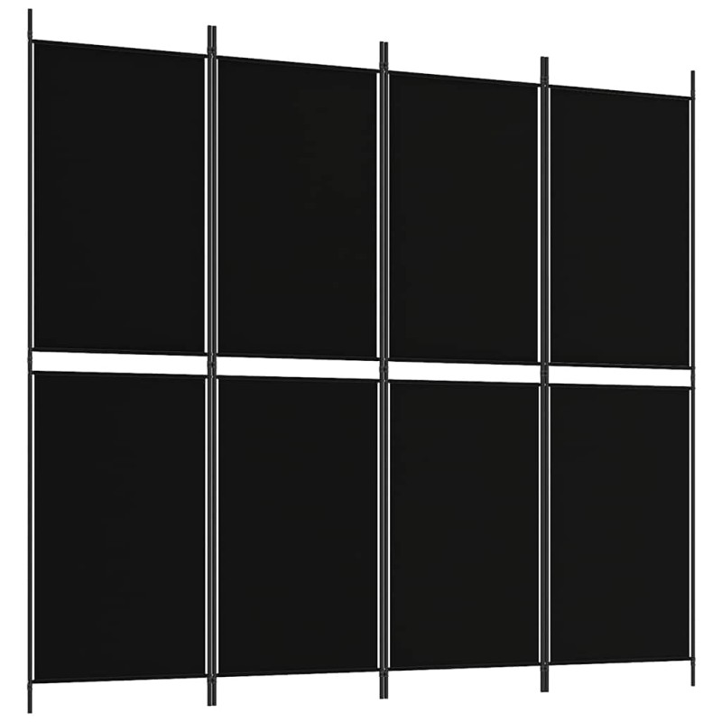 vidaXL Διαχωριστικό Δωματίου με 4 Πάνελ Μαύρο 200x180 εκ. από Ύφασμα