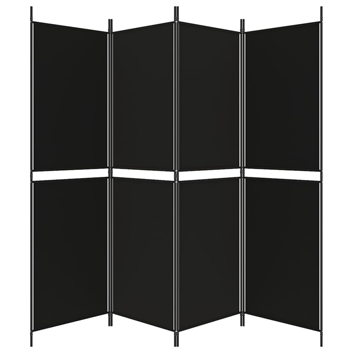 vidaXL Διαχωριστικό Δωματίου με 4 Πάνελ Μαύρο 200x180 εκ. από Ύφασμα