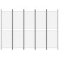 vidaXL Διαχωριστικό Δωματίου με 5 Πάνελ Λευκό 250x180 εκ. από Ύφασμα