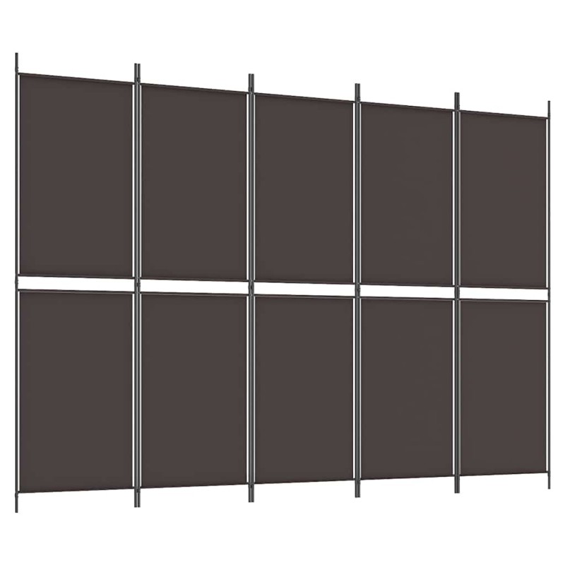 vidaXL Διαχωριστικό Δωματίου με 5 Πάνελ Καφέ 250x180 εκ. από Ύφασμα