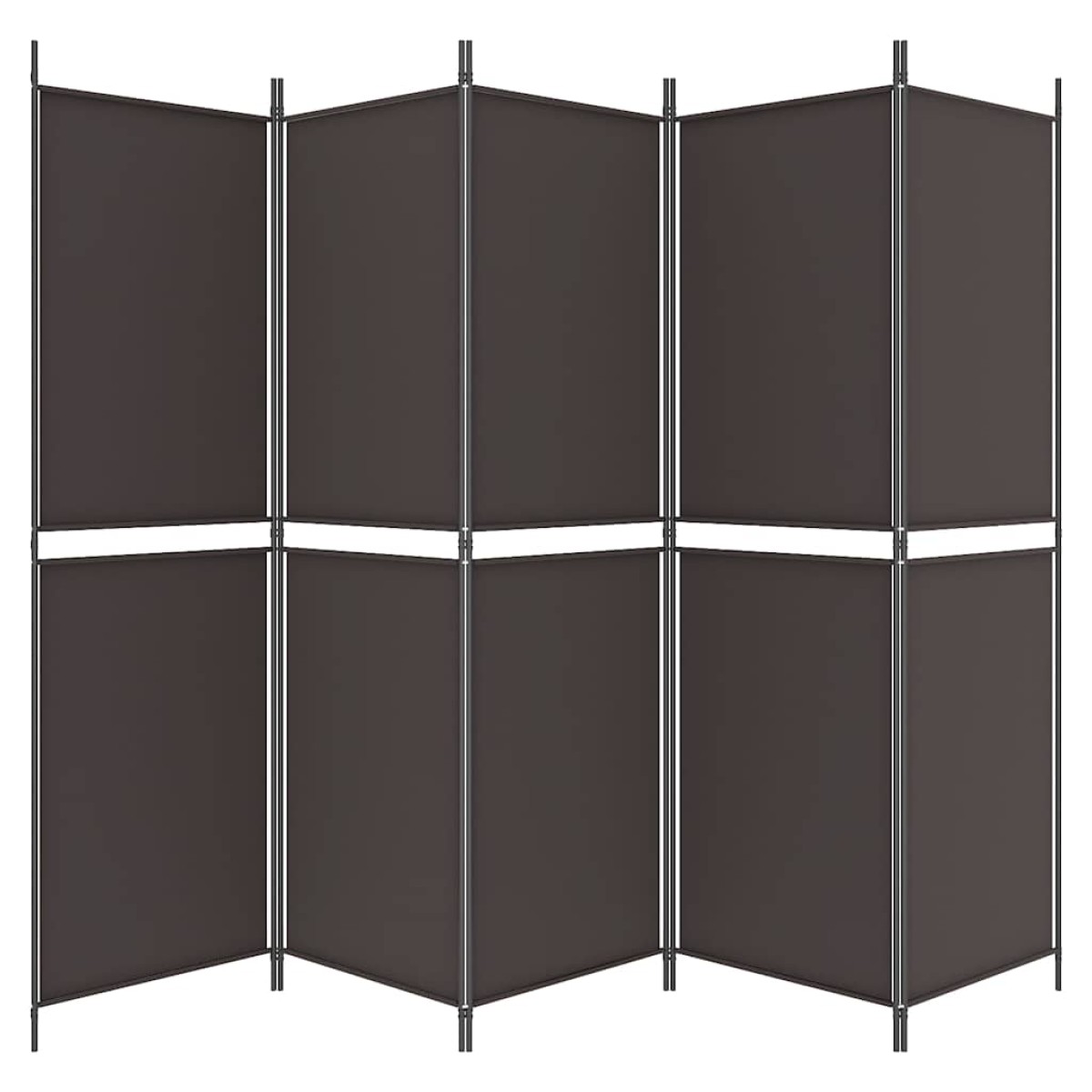 vidaXL Διαχωριστικό Δωματίου με 5 Πάνελ Καφέ 250x180 εκ. από Ύφασμα