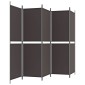 vidaXL Διαχωριστικό Δωματίου με 5 Πάνελ Καφέ 250x180 εκ. από Ύφασμα