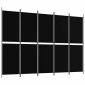 vidaXL Διαχωριστικό Δωματίου με 5 Πάνελ Μαύρο 250x180 εκ. από Ύφασμα