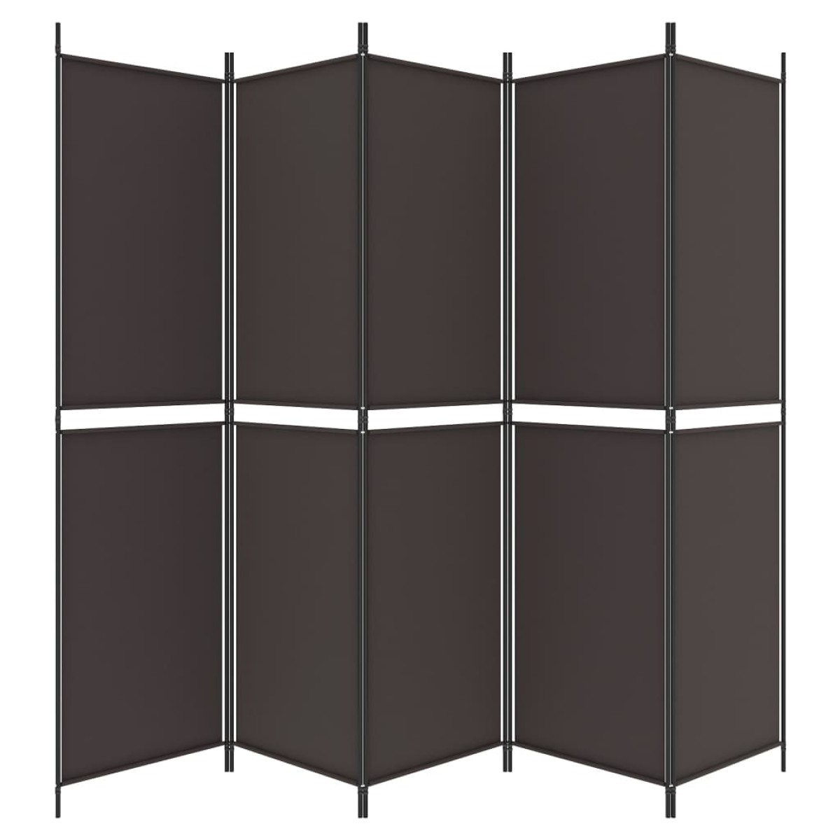 vidaXL Διαχωριστικό Δωματίου με 5 Πάνελ Καφέ 250x200 εκ. από Ύφασμα
