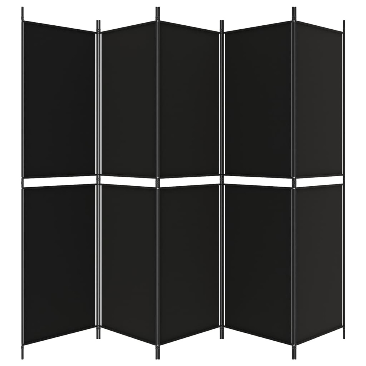 vidaXL Διαχωριστικό Δωματίου με 5 Πάνελ Μαύρο 250x200 εκ. από Ύφασμα