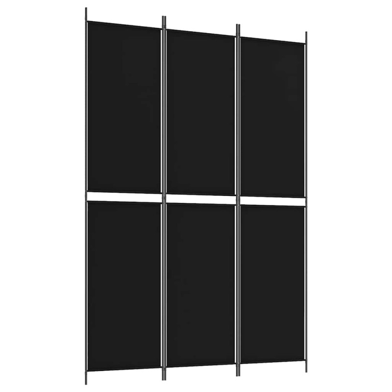 vidaXL Διαχωριστικό Δωματίου με 3 Πάνελ Μαύρο 150x220 εκ. από Ύφασμα