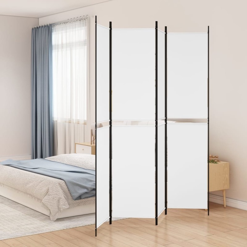 vidaXL Διαχωριστικό Δωματίου με 4 Πάνελ Λευκό 200 x 220 εκ. Υφασμάτινο