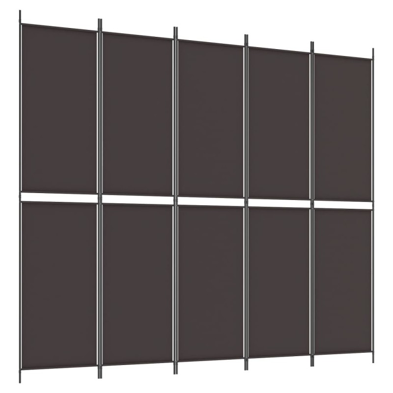 vidaXL Διαχωριστικό Δωματίου με 5 Πάνελ Καφέ 250x220 εκ. από Ύφασμα