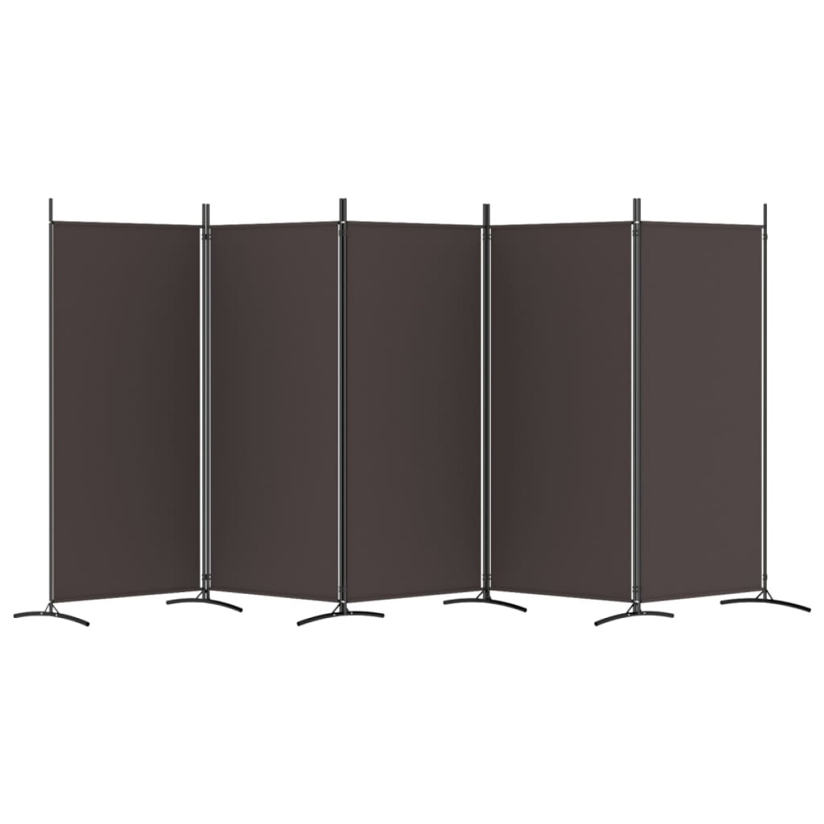 vidaXL Διαχωριστικό Δωματίου με 5 Πάνελ Καφέ 433x180 εκ. από Ύφασμα