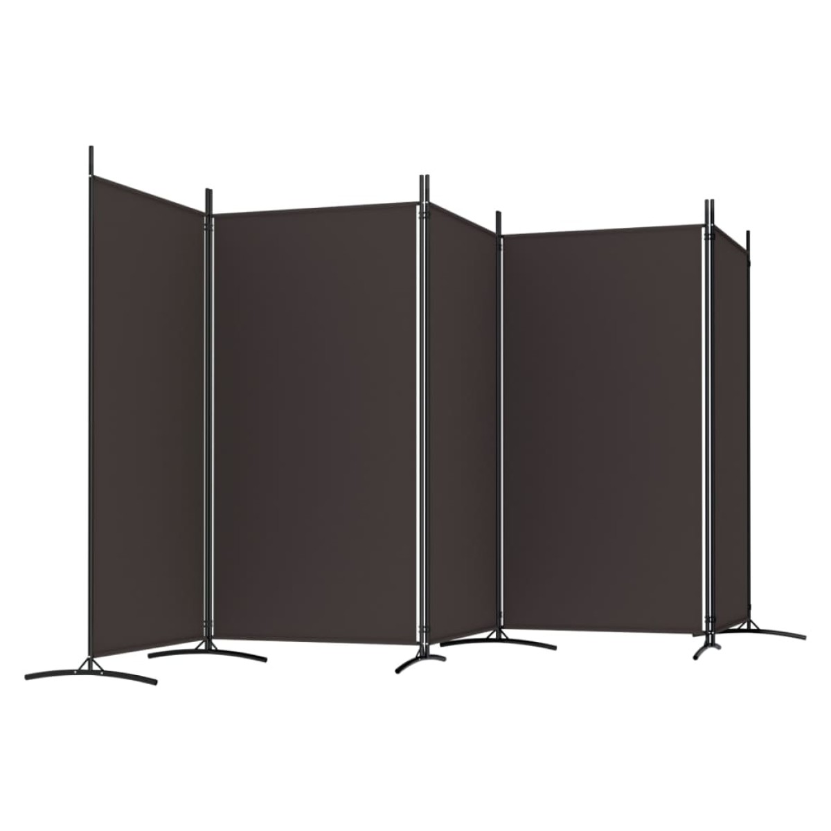 vidaXL Διαχωριστικό Δωματίου με 5 Πάνελ Καφέ 433x180 εκ. από Ύφασμα