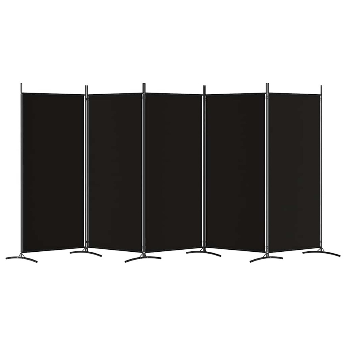 vidaXL Διαχωριστικό Δωματίου με 5 Πάνελ Μαύρο 433x180 εκ. από Ύφασμα