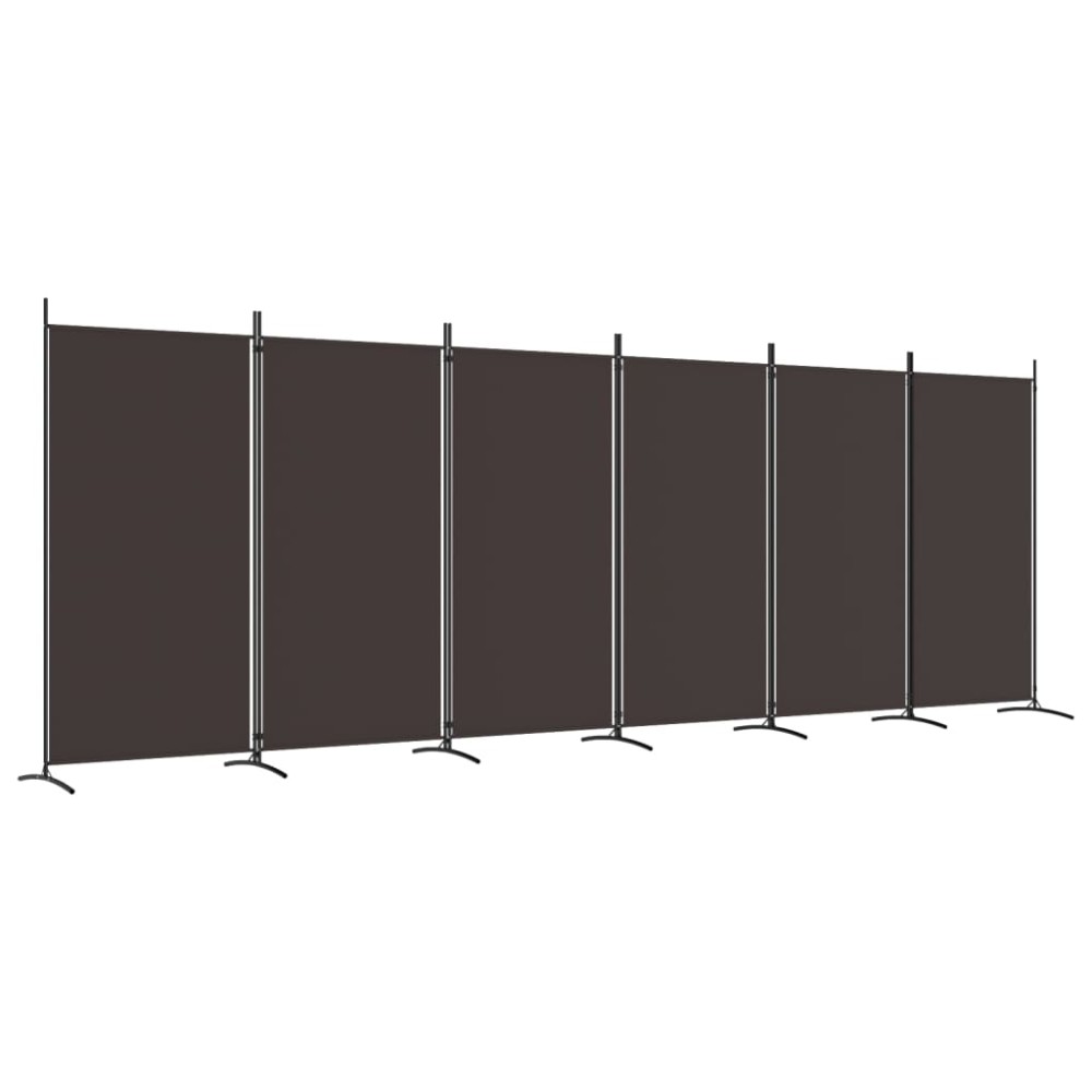 vidaXL Διαχωριστικό Δωματίου με 6 Πάνελ Καφέ 520x180 εκ. από Ύφασμα