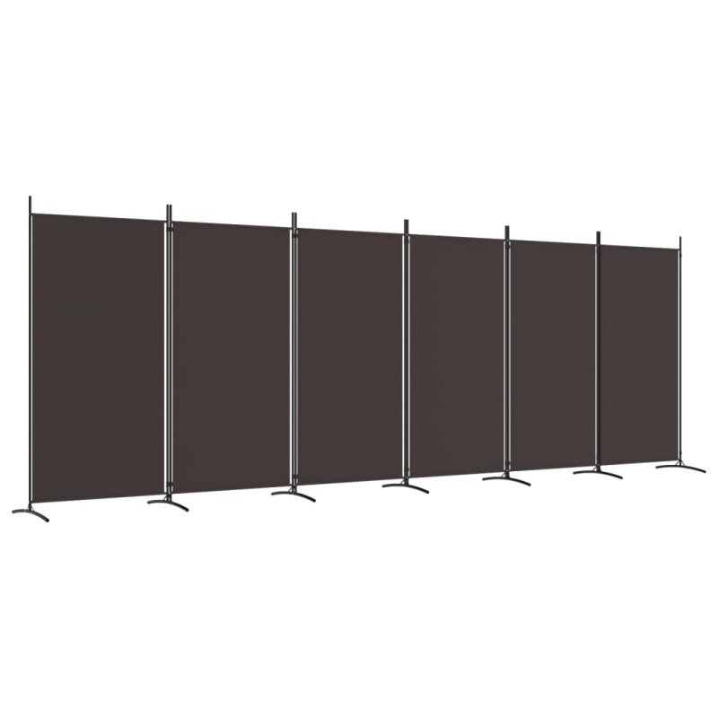 vidaXL Διαχωριστικό Δωματίου με 6 Πάνελ Καφέ 520x180 εκ. από Ύφασμα