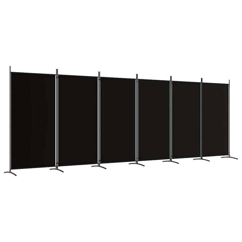 vidaXL Διαχωριστικό Δωματίου με 6 Πάνελ Μαύρο 520x180 εκ. από Ύφασμα