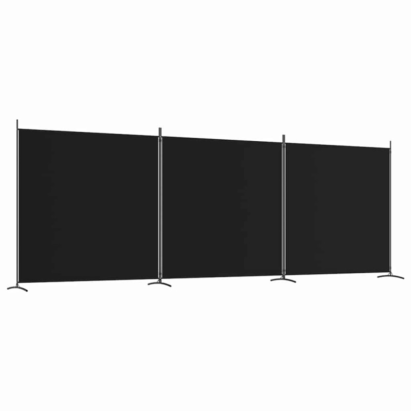 vidaXL Διαχωριστικό Δωματίου με 3 Πάνελ Μαύρο 525x180 εκ. από Ύφασμα