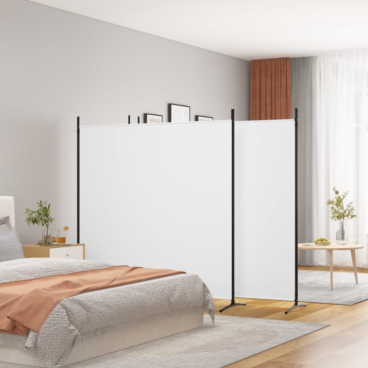 vidaXL Διαχωριστικό Δωματίου με 4 Πάνελ Λευκό 698x180 εκ. από Ύφασμα