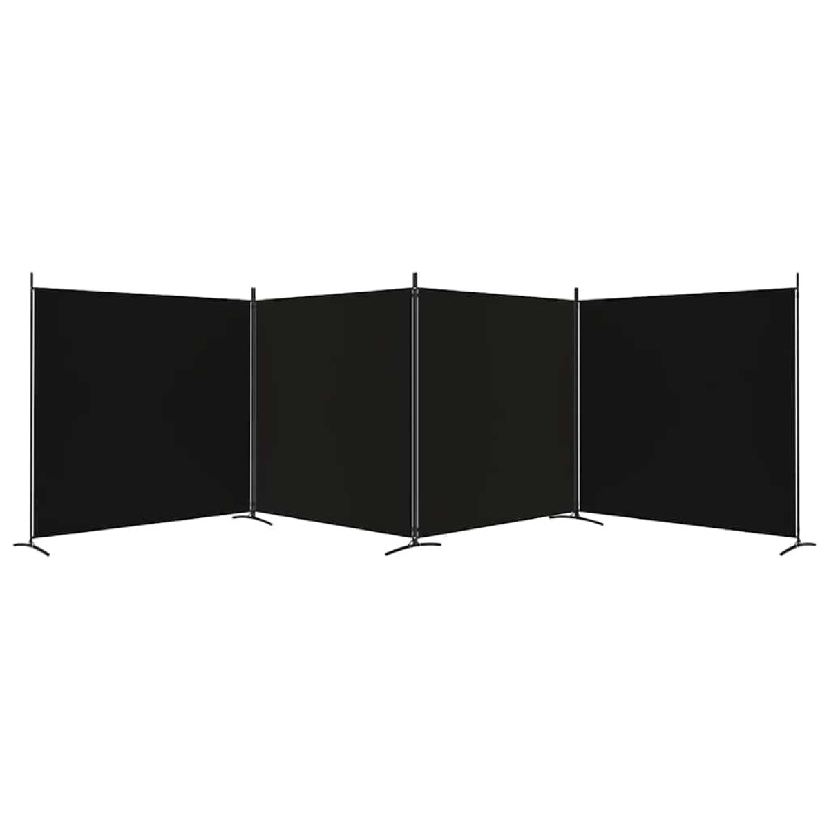 vidaXL Διαχωριστικό Δωματίου με 4 Πάνελ Μαύρο 698x180 εκ. από Ύφασμα