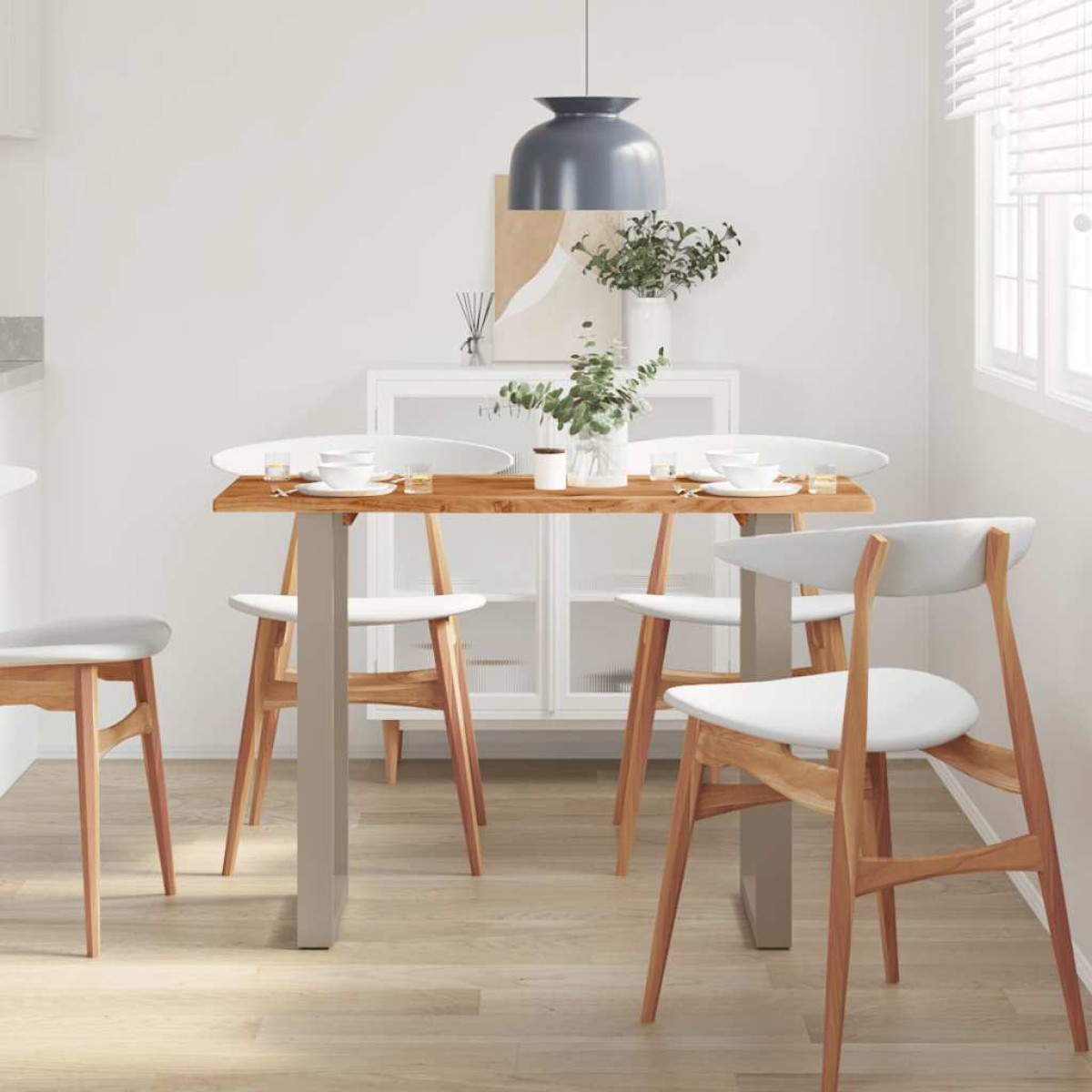 vidaXL Τραπεζαρία 110 x 50 x 76 εκ. από Μασίφ Ξύλο Ακακίας