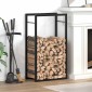vidaXL Ραφιέρα Καυσόξυλων Ματ Μαύρο 50x28x94 εκ. Ατσάλι